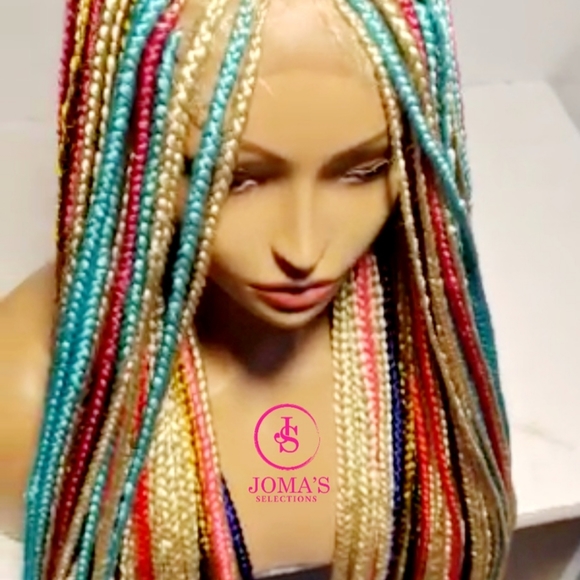 Multi color Rainbow braided wig - Picture 6 of 6